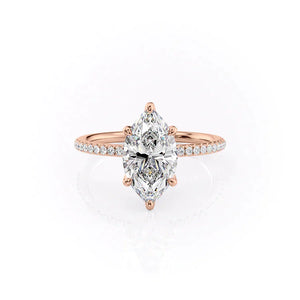 The Pave Petal Kamellie Set With A 3 Carat Marquise Lab Diamond