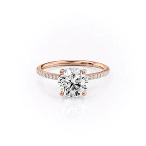 The Pave Petal Kamellie Set With A 2 Carat Round Lab Diamond