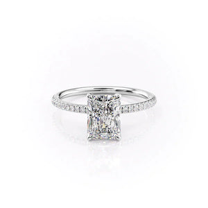 The Pave Petal Kamellie Set With A 5 Carat Radiant Moissanite