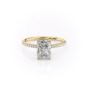 The Pave Petal Kamellie Set With A 2 Carat Radiant Lab Diamond