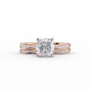 The Caroline Set With A 3 Carat Cushion Lab Diamond
