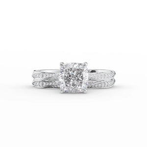 The Caroline Set With A 2 Carat Cushion Lab Diamond