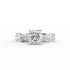 The Caroline Set With A 2 Carat Cushion Moissanite