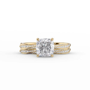 The Caroline Set With A 1 Carat Cushion Lab Diamond