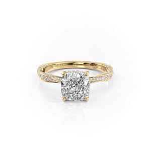 The Caroline Set With A 1.5 Carat Cushion Moissanite