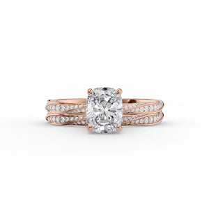 The Caroline Set With A 1 Carat Elongated Cushion Moissanite
