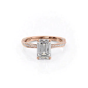 The Caroline Set With A 2 Carat Emerald Moissanite