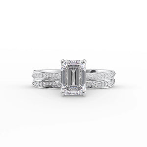 The Caroline Set With A 3 Carat Emerald Lab Diamond