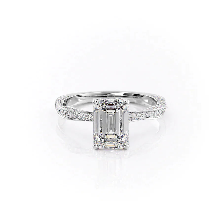 The Caroline Set With A 1 Carat Emerald Lab Diamond