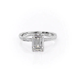 The Caroline Set With A 2 Carat Emerald Lab Diamond