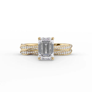 The Caroline Set With A 4.5 Carat Emerald Moissanite