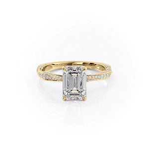 The Caroline Set With A 5 Carat Emerald Moissanite