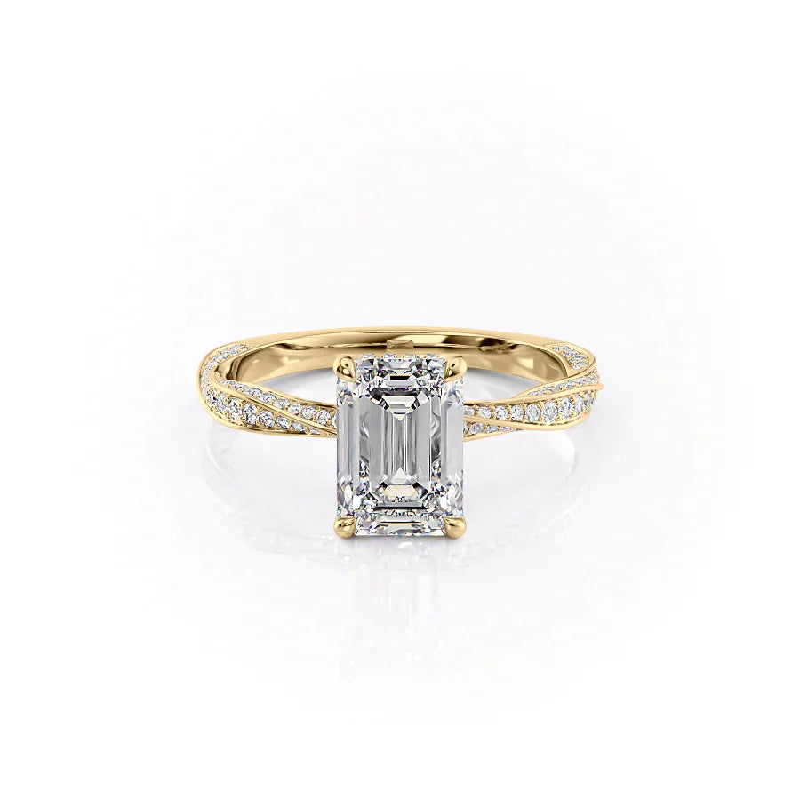 The Caroline Set With A 1 Carat Emerald Lab Diamond