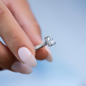 The Caroline Set With A 2 Carat Cushion Lab Diamond