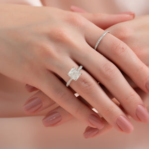 The Caroline Set With A 2 Carat Cushion Lab Diamond