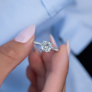 The Caroline Set With A Cushion Moissanite