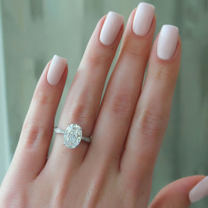 The Caroline Set With A 1 Carat Oval Lab Diamond