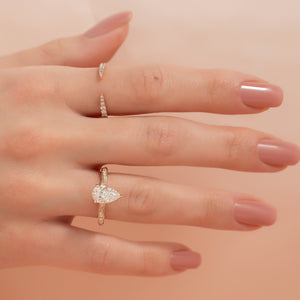 The Caroline Set With A 2 Carat Pear Moissanite