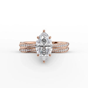 The Caroline Set With A 3 Carat Marquise Moissanite