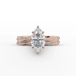 The Caroline Set With A 2.5 Carat Marquise Lab Diamond