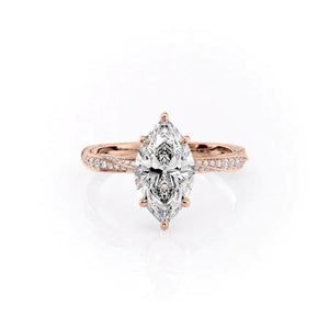 The Caroline Set With A 3 Carat Marquise Moissanite