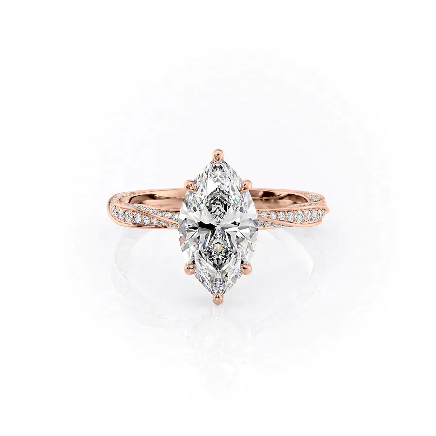 The Caroline Set With A 2.5 Carat Marquise Lab Diamond