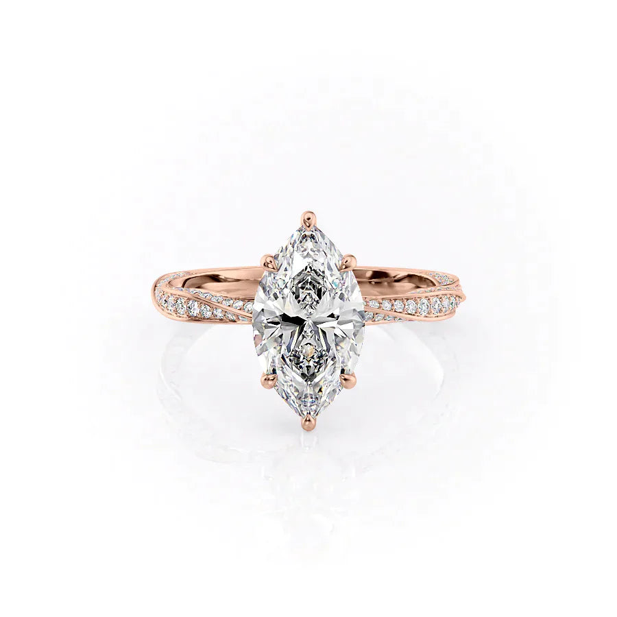 The Caroline Set With A 2 Carat Marquise Moissanite