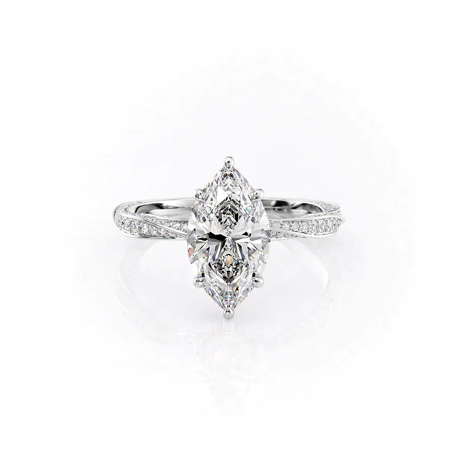 The Caroline Set With A 1 Carat Marquise Lab Diamond