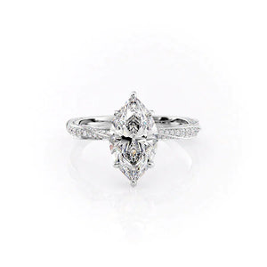 The Caroline Set With A 2.5 Carat Marquise Moissanite