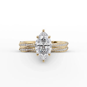 The Caroline Set With A 2.5 Carat Marquise Lab Diamond