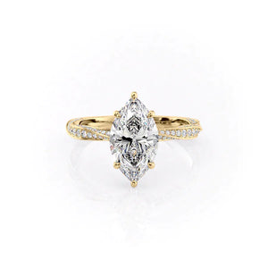 The Caroline Set With A 3 Carat Marquise Lab Diamond