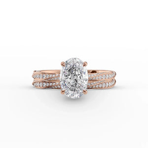 The Caroline Set With A 5 Carat Oval Moissanite