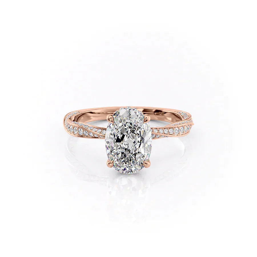 The Caroline Set With A 4.5 Carat Oval Moissanite