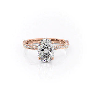 The Caroline Set With A 5 Carat Oval Moissanite