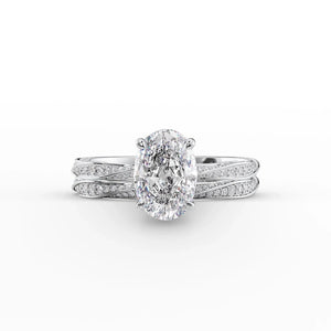 The Caroline Set With A 1 Carat Oval Lab Diamond