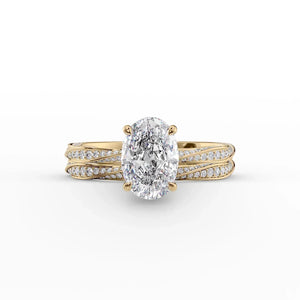 The Caroline Set With A 3.5 Carat Oval Moissanite