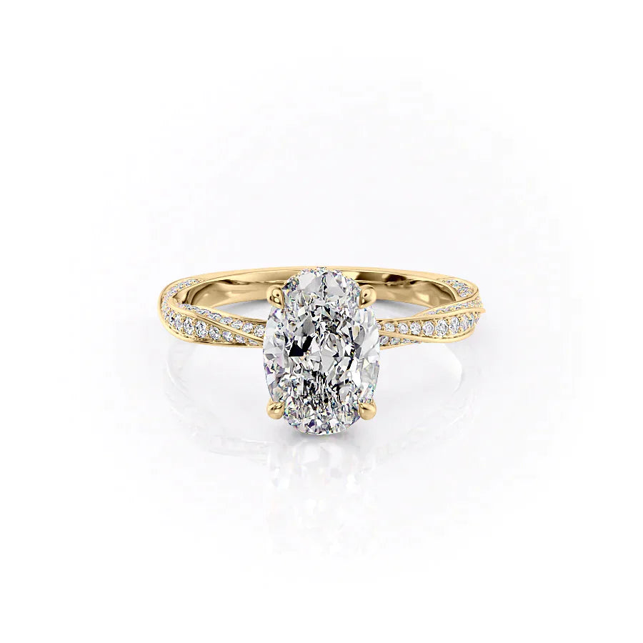 The Caroline Set With A 1.5 Carat Oval Moissanite