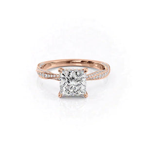 The Caroline Set With A 3 Carat Princess Moissanite