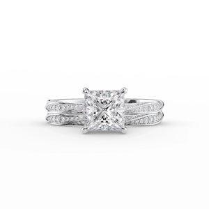 The Caroline Set With A 1.5 Carat Princess Moissanite