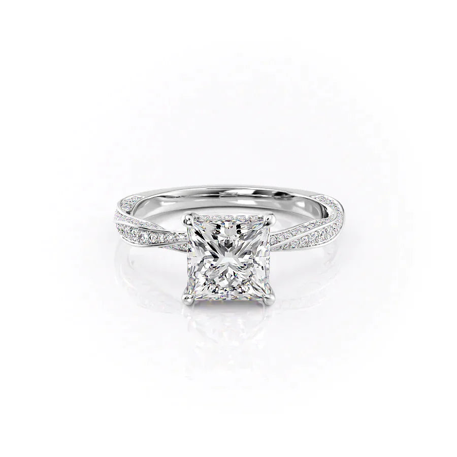 The Caroline Set With A 2 Carat Princess Lab Diamond