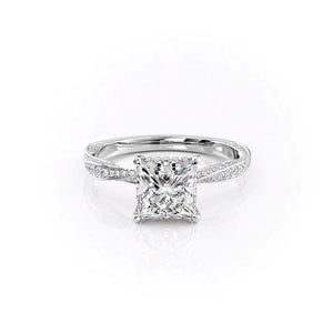 The Caroline Set With A 2 Carat Princess Lab Diamond