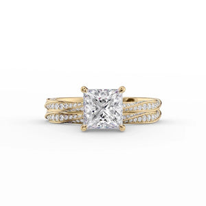 The Caroline Set With A 2.5 Carat Princess Lab Diamond