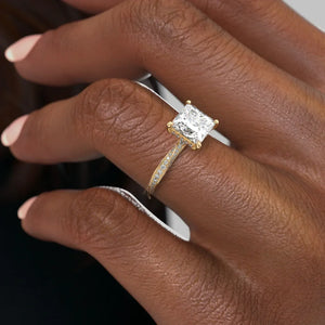 The Caroline Set With A 3 Carat Princess Lab Diamond