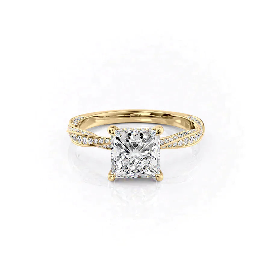 The Caroline Set With A 4.5 Carat Princess Moissanite