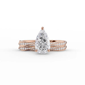 The Caroline Set With A 2.5 Carat Pear Moissanite