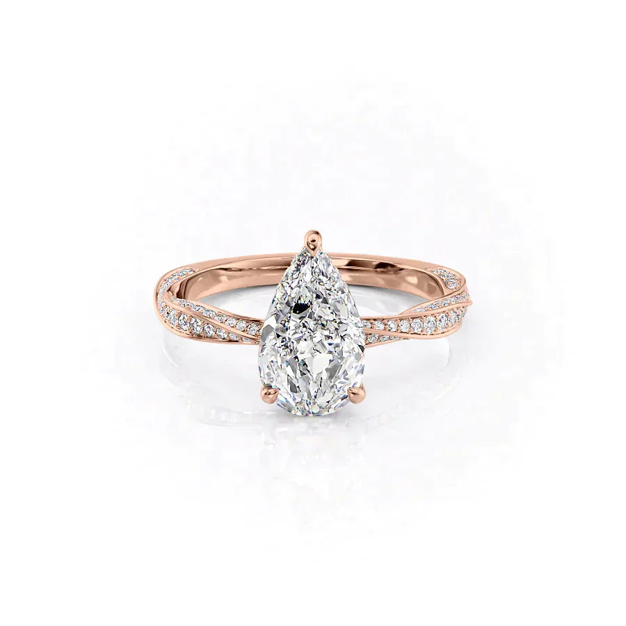 The Caroline Set With A 5 Carat Pear Moissanite