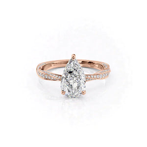 The Caroline Set With A 2 Carat Pear Lab Diamond