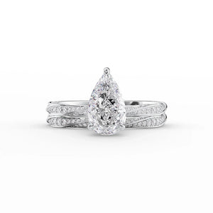 The Caroline Set With A 4.5 Carat Pear Moissanite