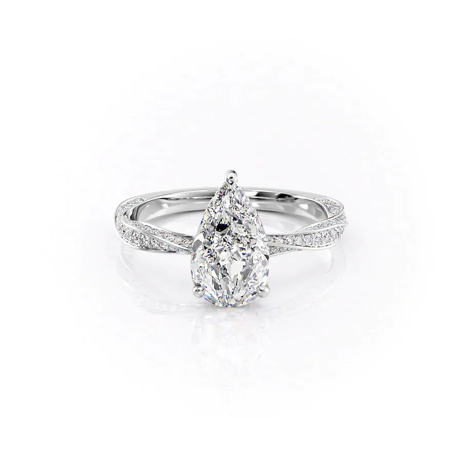 The Caroline Set With A 4 Carat Pear Moissanite