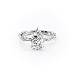 The Caroline Set With A 1.5 Carat Pear Moissanite